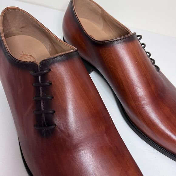 Men's Rawls Henry Oxford Leather Cognac Patina Shoes Size US 13 - Picture 3 of 9